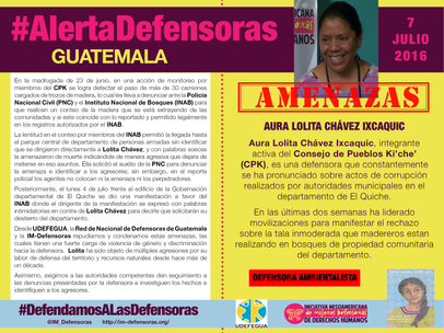#AlertaDefensoras Lolita Cháve 00772016