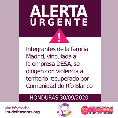 Alerta urgente Honduras DESA