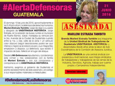 #AlertaDefensoras Marleni Estrada 21062016